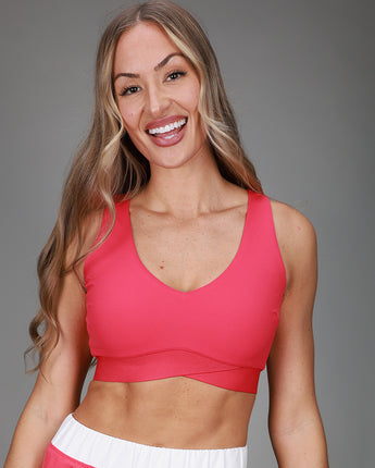 V Neck Tanklette Crop | Pink