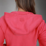 back of pink hoodie full zip 