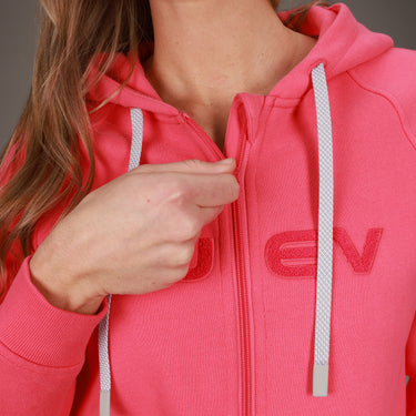front of pink hoodie full zip 