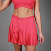 pink pleated skirt