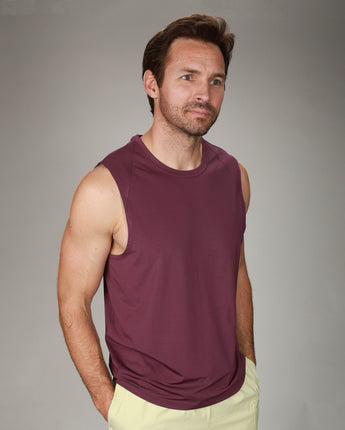 front of mens plum tank 