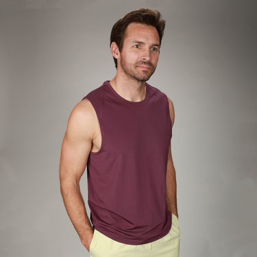 front of mens plum tank 