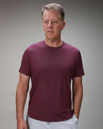 front of plum chevron tee