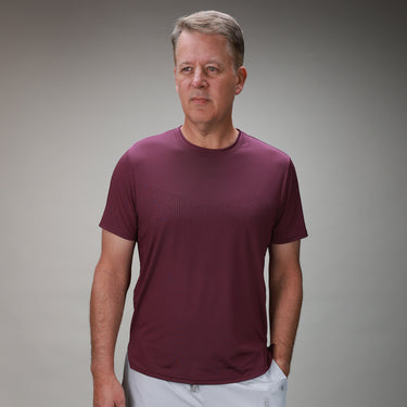 front of plum chevron tee