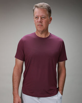 front of plum chevron tee