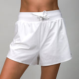 front of white short 