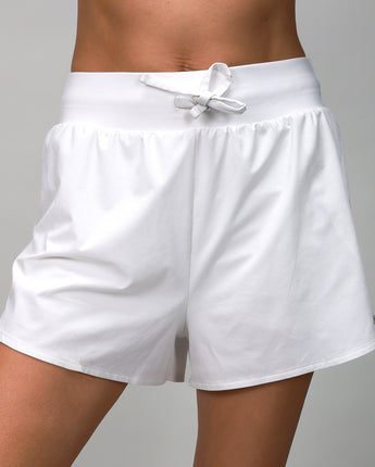 front of white short 