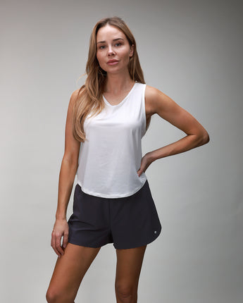 white performance tank top loose fit 