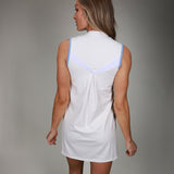 back of white mandarin dress