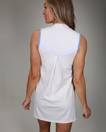 back of white mandarin dress