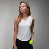 white performance tank top loose fit 