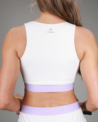 V Neck Tanklette Crop | White