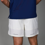 back of white baseline short 