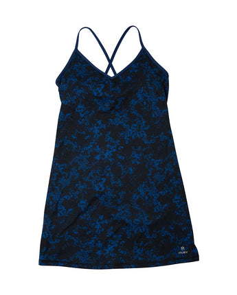 Women's Pickleball  Blue Floral Double V Dress 