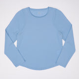 laydown of blue long sleeve